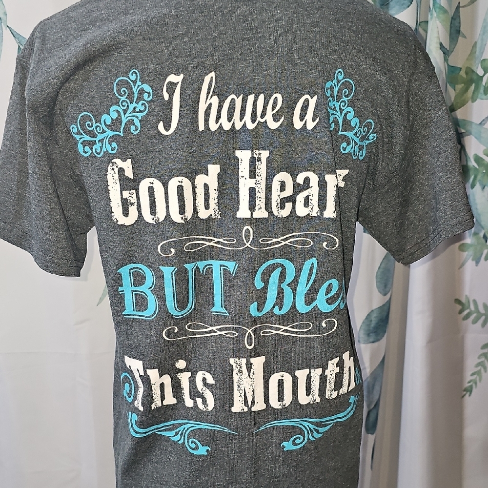Bless this Mouth Southern Attitude Dark Gray T-Shirt